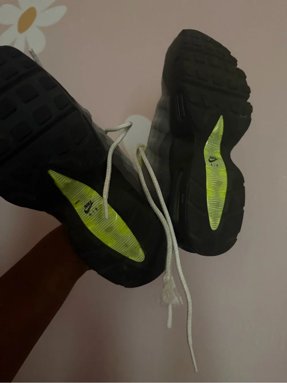 Nike Kids Gray and Neon Yellow Lace-Up Sneakers